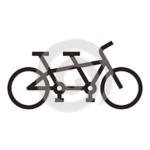 Tandem bike icon - vector illustration