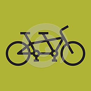 Tandem bike icon - vector illustration