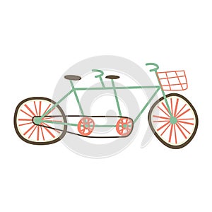 tandem bike. Vector illustration decorative design