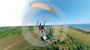 Tandem flight on the parawing over the forest