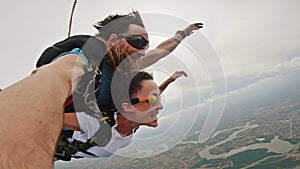 Tandem skydive over the ParanÃ¡ River between Brazil and Paraguay in Foz do IguaÃ§u