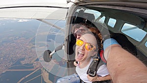 Tandem skydive over the ParanÃ¡ River between Brazil and Paraguay in Foz do IguaÃ§u