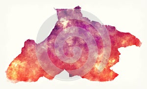 Tandjile region watercolor map of Chad