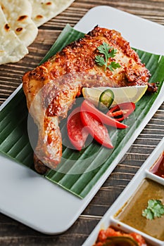 Tandoori Chicken. Indian barbecue chicken. Indian chicken dish