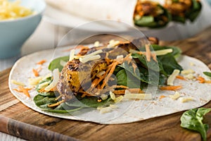 Tandoori chicken wrap with tzatziki