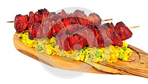 Tandoori Turkey Kebabs And Rice