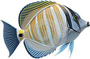 Tang fish display vibrant colors and graceful swimming movements. photo