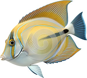 Tang fish display vibrant colors and graceful swimming movements. photo