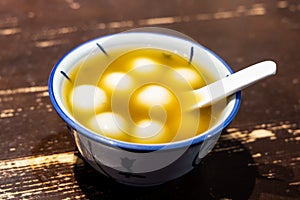 Tang Yuan or glutinous rice ball sweet dessert ginger soup
