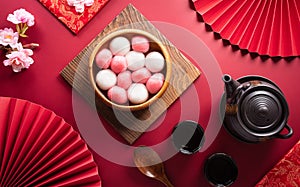 Tang Yuan(sweet dumplings balls), a traditional cuisine for Mid-autumn, Dongzhi (winter solstice )