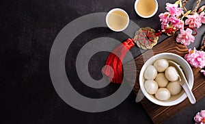 Tang Yuansweet dumplings balls, a traditional chinese cuisine for Mid-autumn, Dongzhi winter solstice festival  and Chinese