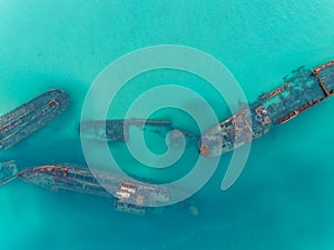 Tangalooma Shipwrecks off Moreton island, Queensland Australia