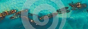 Tangalooma Shipwrecks off Moreton island, Queensland Australia