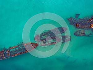 Tangalooma Shipwrecks off Moreton island, Queensland Australia