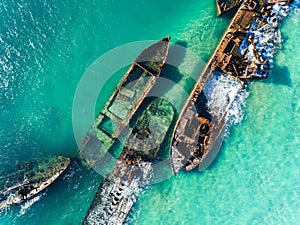 Tangalooma Shipwrecks off Moreton island, Queensland Australia