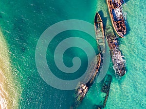 Tangalooma Shipwrecks off Moreton island, Queensland Australia