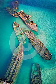 The Tangalooma Wrecks from behind