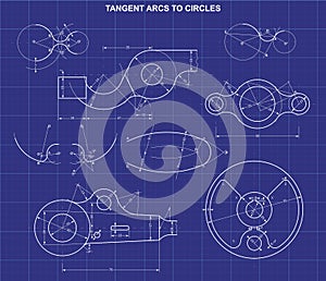Tangent arcs to circles photo