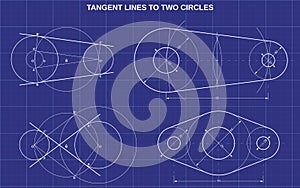 Tangent lines to two circles photo