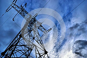 Tangent tower with blue sky on background