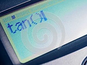 Tangent is a trigonometry function displayed on the calculator screen