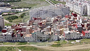 Tanger, Morocco Panoramic view over the buildings downtown Tanger in Morocco.