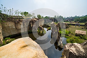 Tangerang,Banten, Indonesia- September 2019: Kandang Godzilla Tebing Koja Stone Garden, new tourist spot in Indonesia