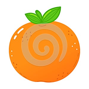 Tangerine fruit character. Vector hand drawn cartoon kawaii character illustration icon. Isolated on white background