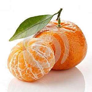 Tangerine fruit isolated on transparent background photo