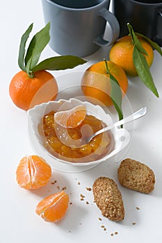 Tangerine jam with fruit around - Traditional Sicilian recipe