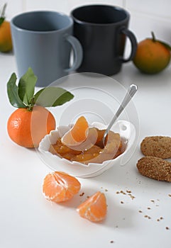 Tangerine jam with fruit around - Traditional Sicilian recipe