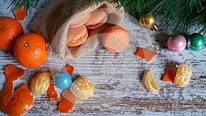 Tangerine macarons at Christmas time