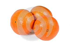 Tangerine or mandarin citrus fruit isolated with clipping path