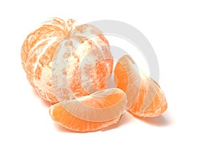 Tangerine or mandarin fruit isolated on white background cutout