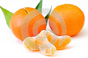 Tangerine or mandarin fruit isolated on white background cutout