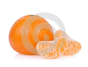 Tangerine segments isolated on white background