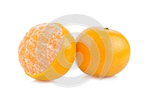 Tangerine segments isolated on white background, stacked focus image