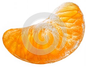 Tangerine slice isolated on white background