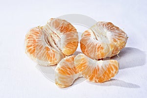 Tangerine tasty natural citrus food isolated on white background photo