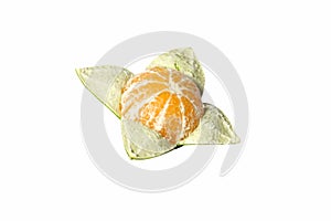 Tangerine on white background