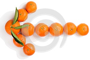 Tangerines arrow concept.