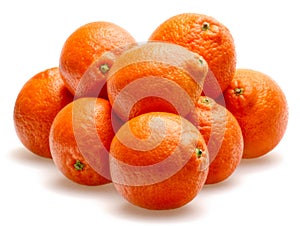 Tangerines isolated against white background