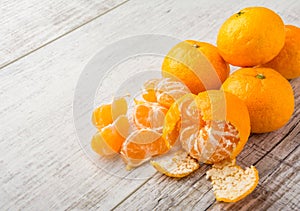 Tangerines on the table photo