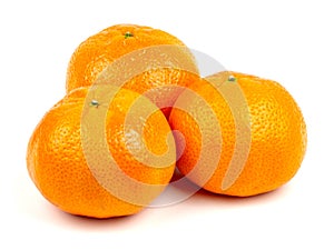 Tangerines on a white background