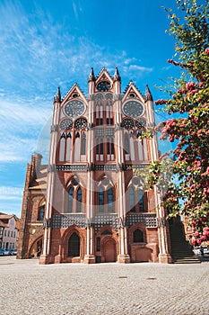 TangermÃÂ¼nde - Historic town hall in brick Gothic style, TangermÃÂ¼nde, Saxony-Anhalt, Germany photo