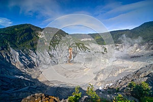 Tangkuban Parahu crater. Beautiful mountain of west java Indonesia photo