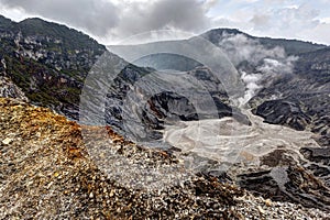 Tangkuban Perahu, the volcanic crater in Bandung, Indonesia photo