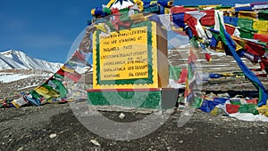 Tanglang La, elevation 5,328 metres, is a high mountain pass in Ladakh region  India asia