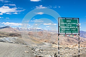 Tanglang La pass in Ladakh