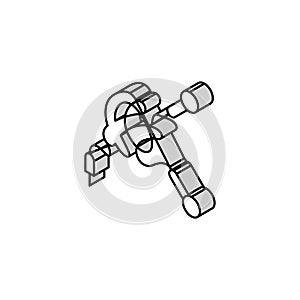 tangle earphone cable isometric icon vector illustration